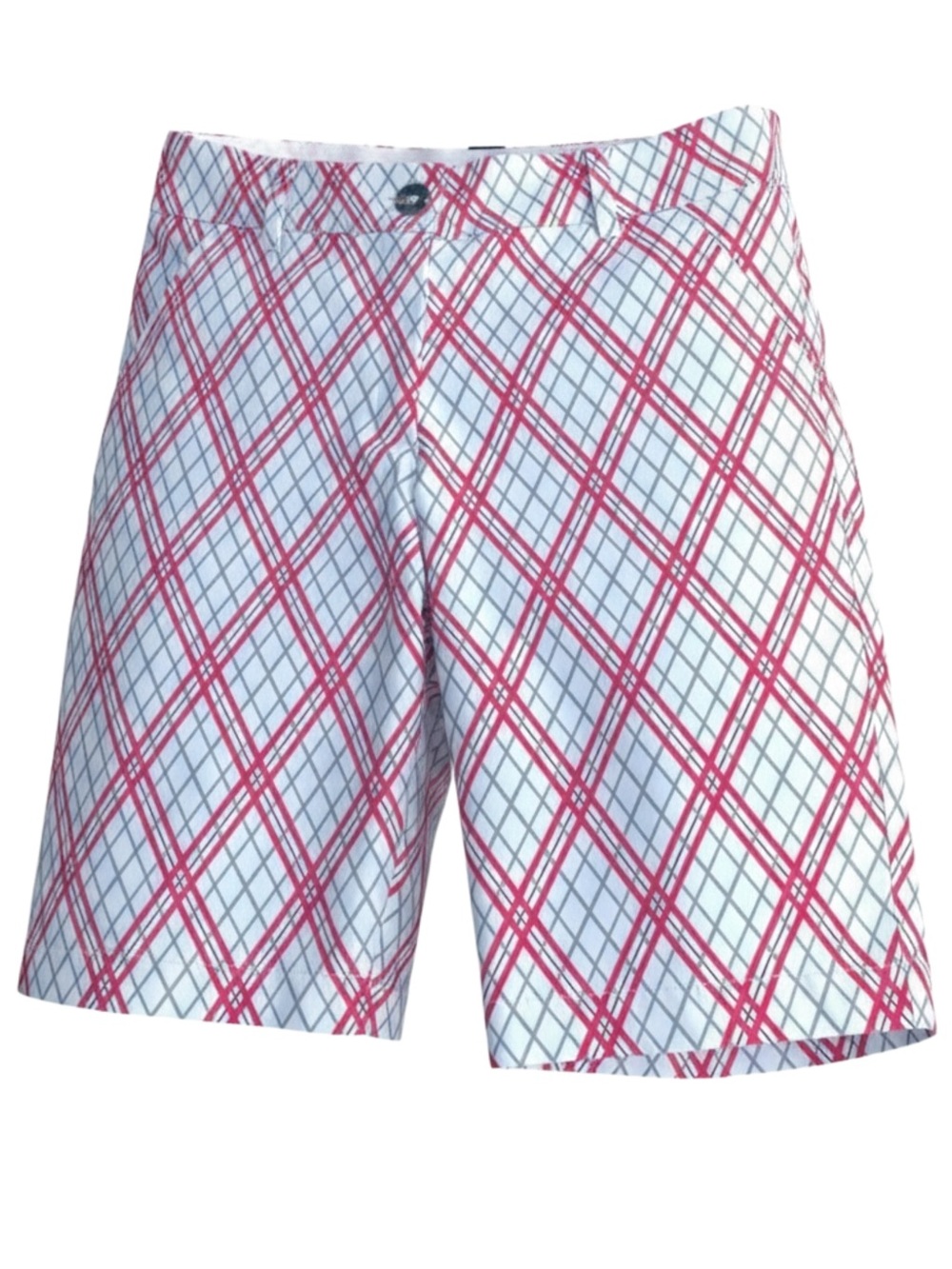 GG Blue White/Red/Grey Argyle Golf Bermuda Shorts (6/8)